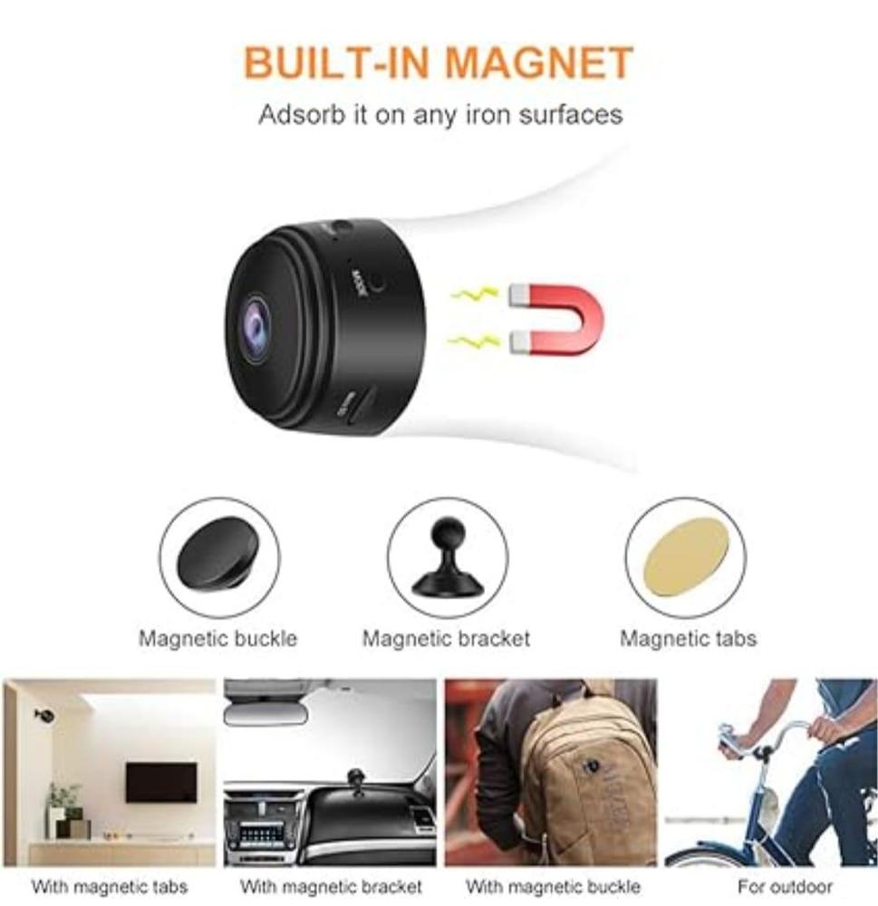 A9 Mini WiFi Camera – HD Wireless Spy Cam | Portable Security Camera with Night Vision & Motion Detection